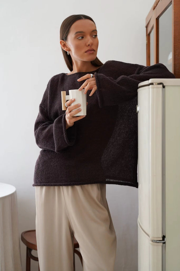 Selma Sheer Knit Oversized Sweater