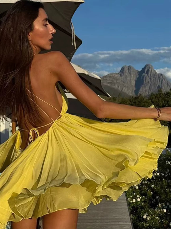 Padma Flared Chiffon Mini Dress