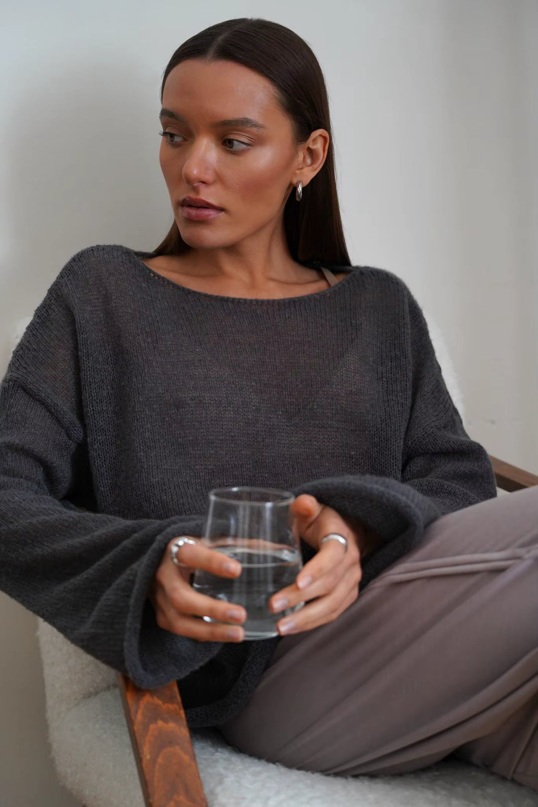 Selma Sheer Knit Oversized Sweater