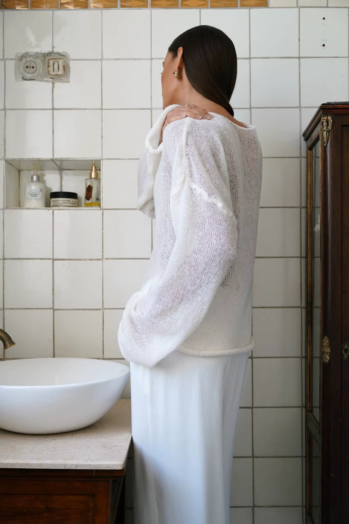 Selma Sheer Knit Oversized Sweater