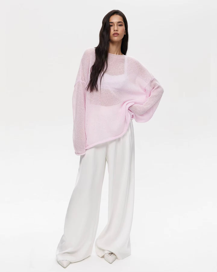 Selma Sheer Knit Oversized Sweater