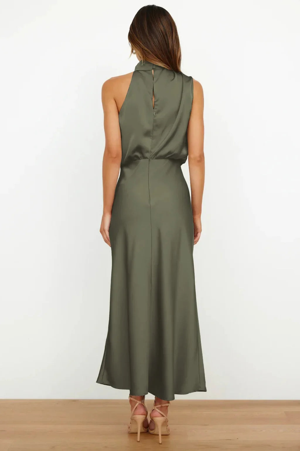 Lillibeth Elegant Halter Neck Midi Dress