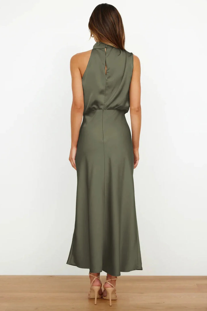 Lillibeth Elegant Halter Neck Midi Dress