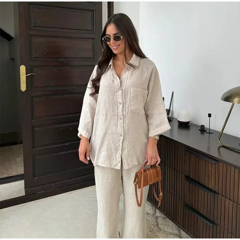 Juna Linen Relaxed Set