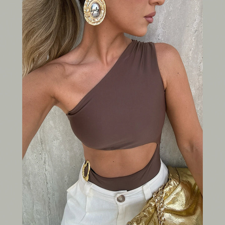 Aurelia One-Shoulder Cutout Bodysuit