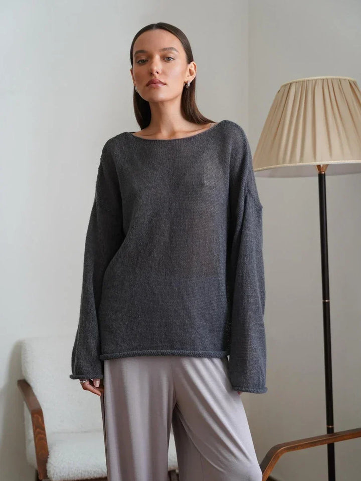 Selma Sheer Knit Oversized Sweater