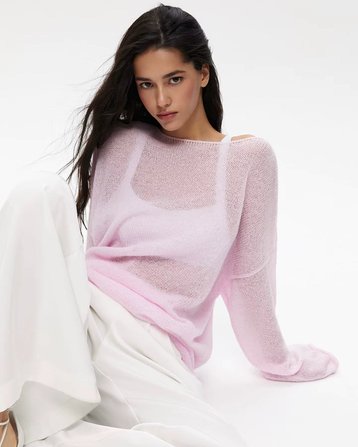 Selma Sheer Knit Oversized Sweater