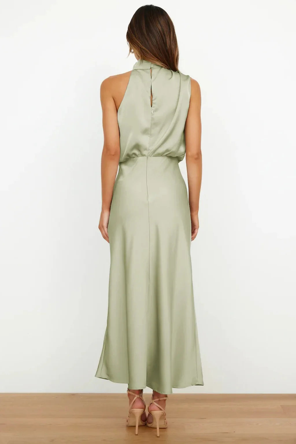 Lillibeth Elegant Halter Neck Midi Dress