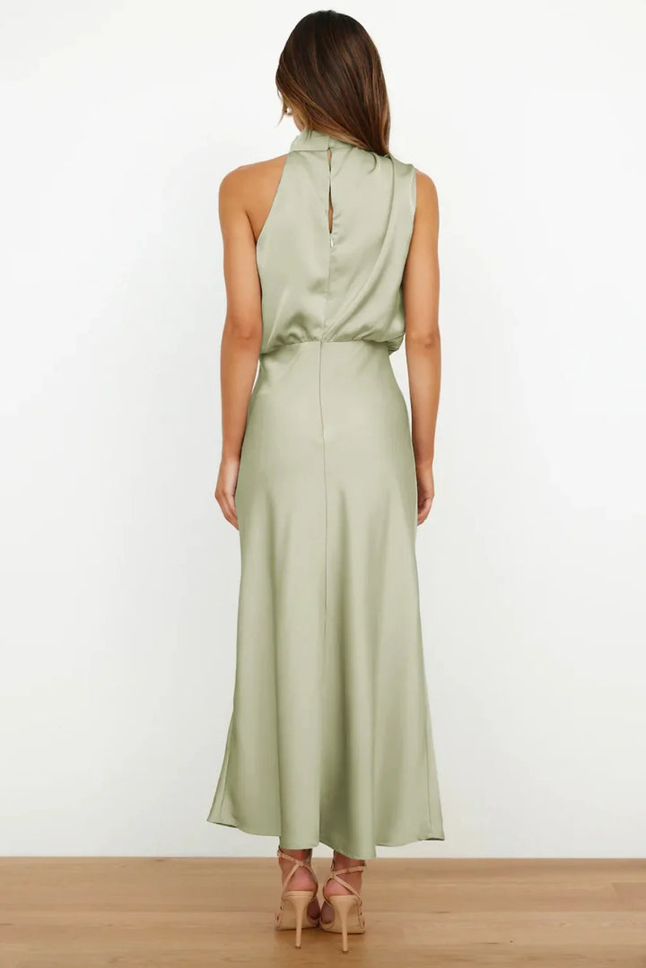 Lillibeth Elegant Halter Neck Midi Dress
