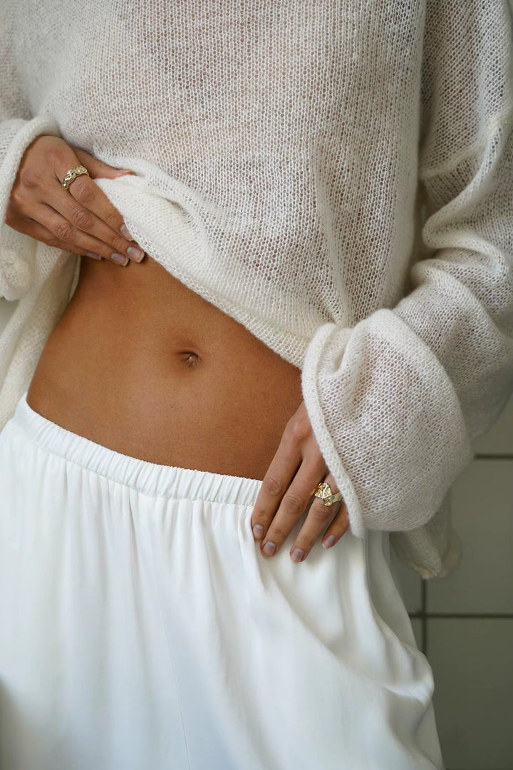 Selma Sheer Knit Oversized Sweater