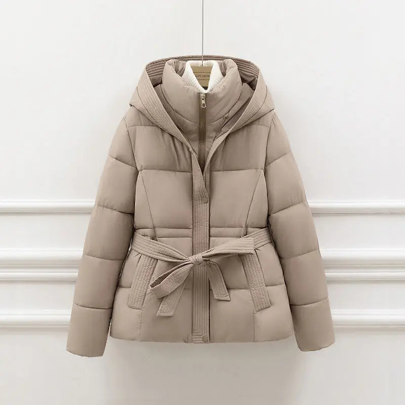 Shanna Belted Puffer Jacket with Hood