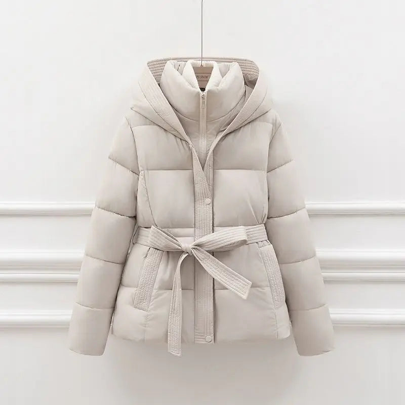 Shanna Belted Puffer Jacket with Hood