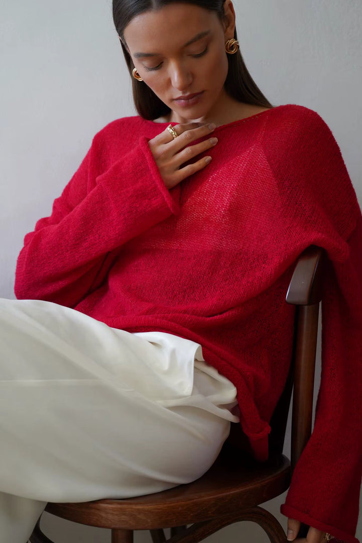 Selma Sheer Knit Oversized Sweater