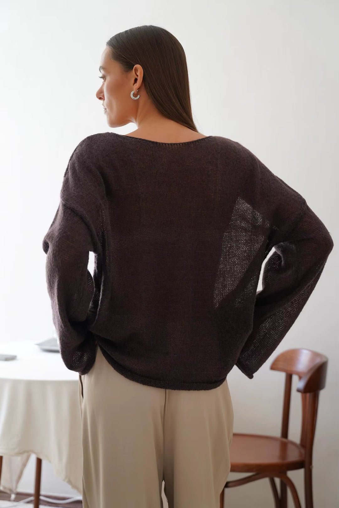 Selma Sheer Knit Oversized Sweater