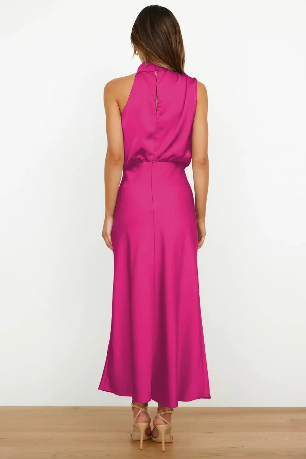 Lillibeth Elegant Halter Neck Midi Dress