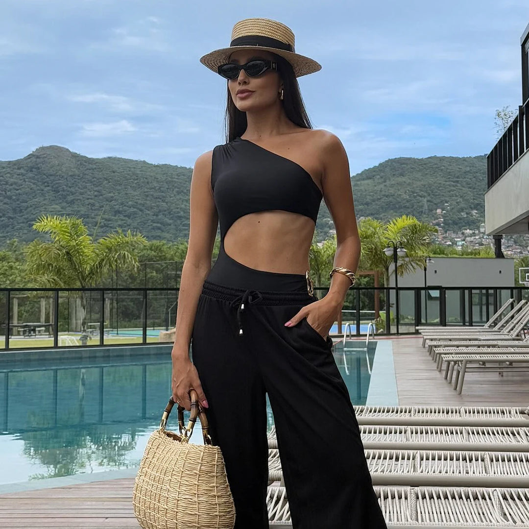 Aurelia One-Shoulder Cutout Bodysuit
