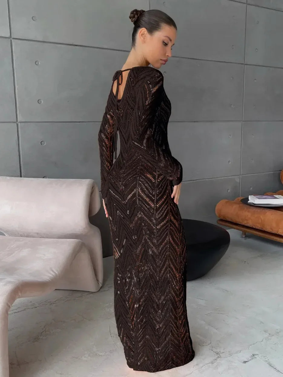 Ava Veil Long Dress