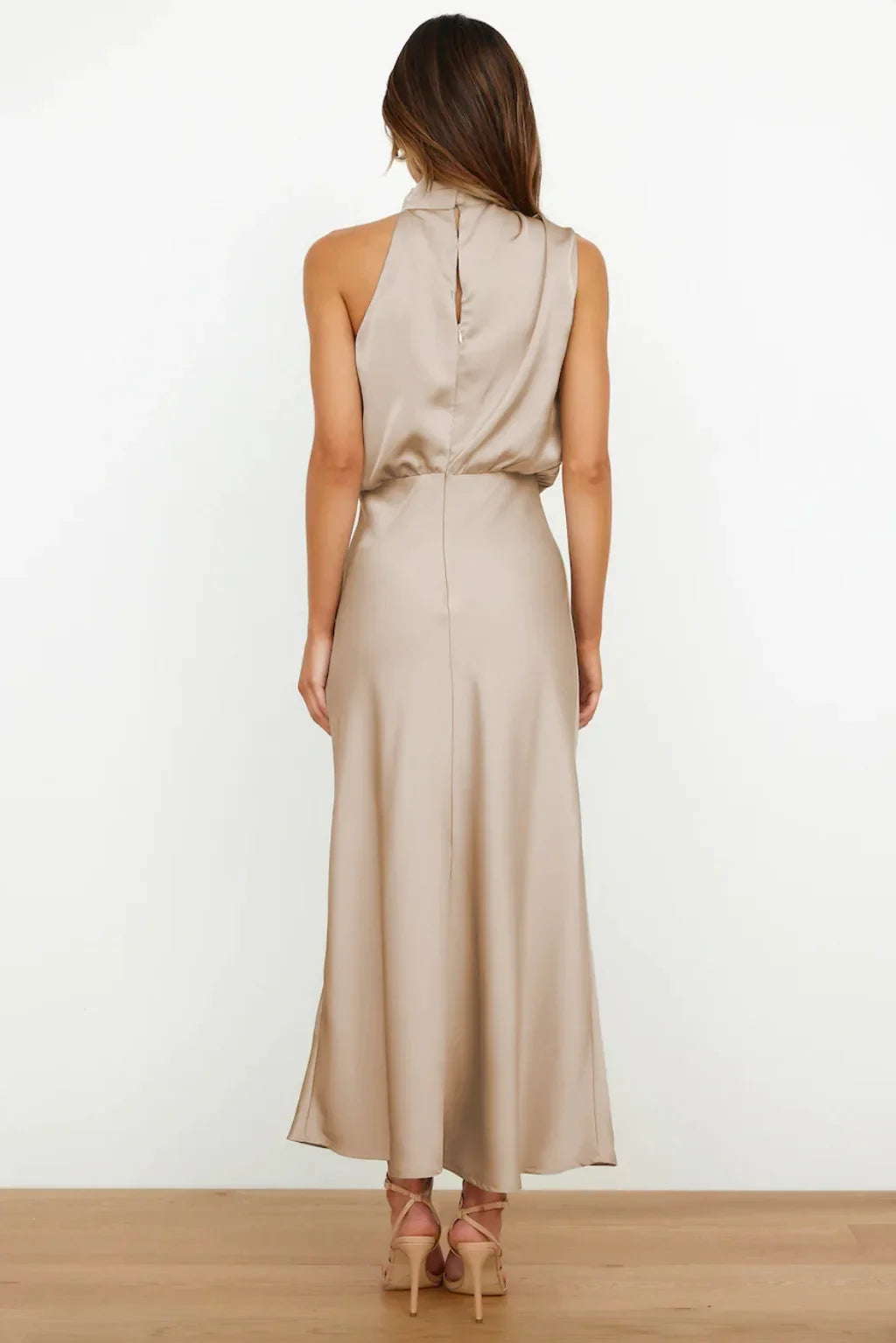 Lillibeth Elegant Halter Neck Midi Dress