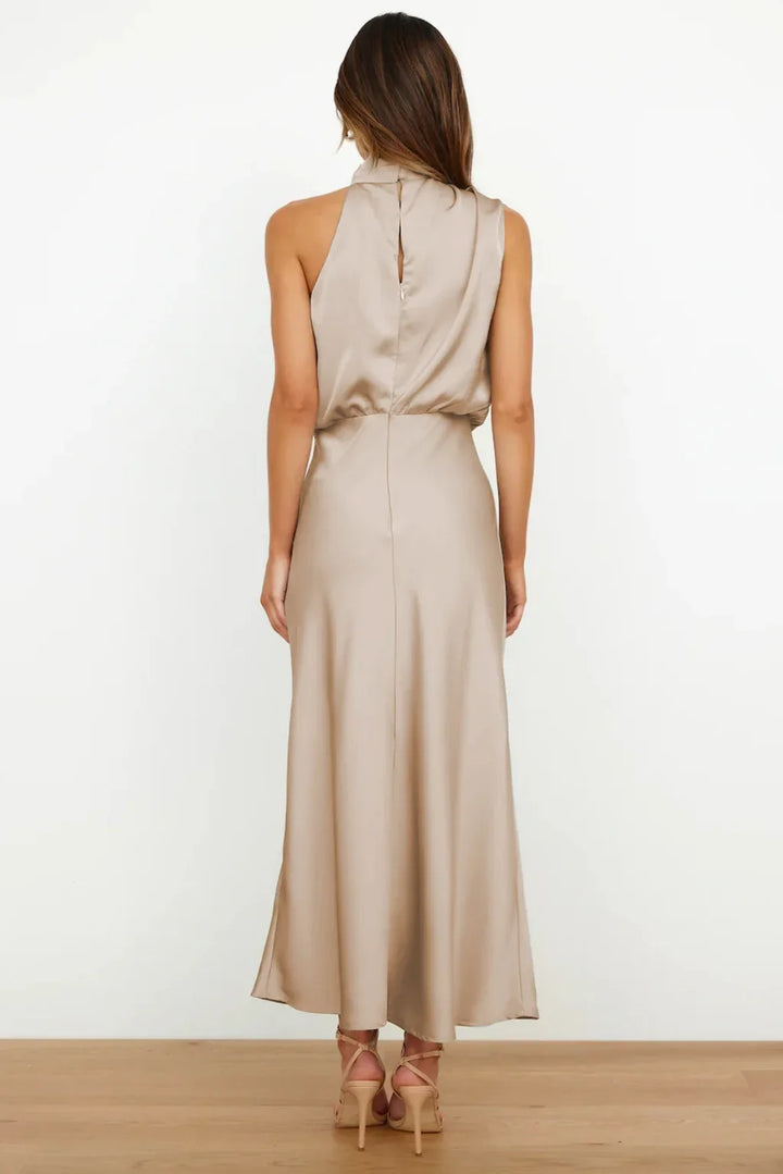 Lillibeth Elegant Halter Neck Midi Dress