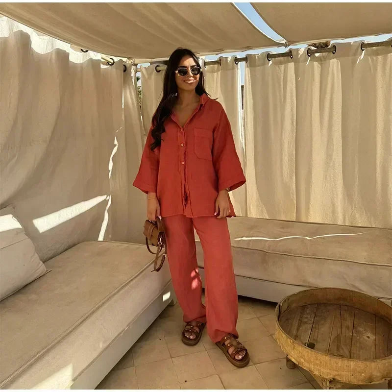 Juna Linen Relaxed Set