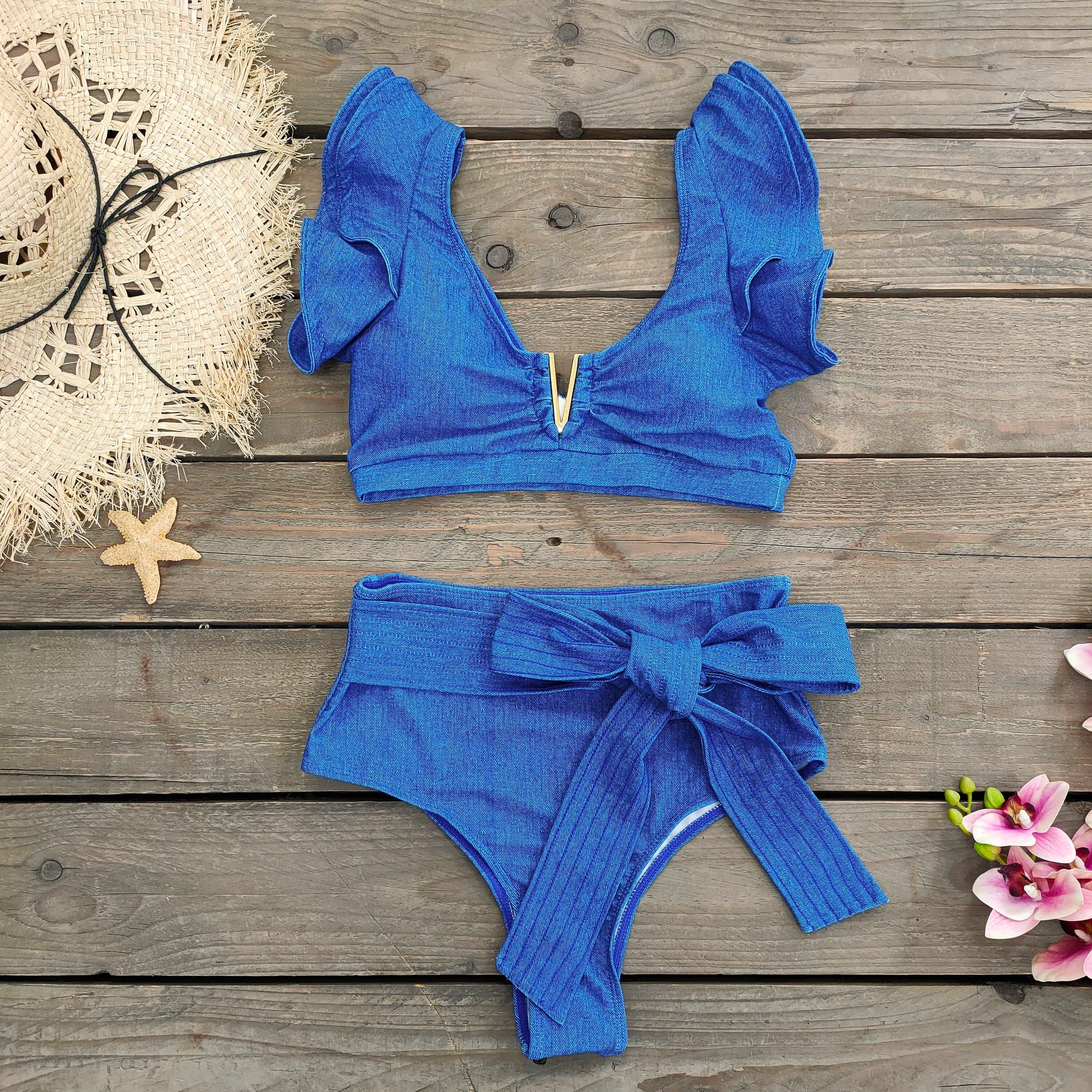 Acka. ruffle volume swimwear 水着（J.Crew: Scalloped Ruffle