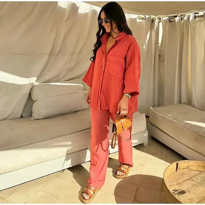 Juna Linen Relaxed Set