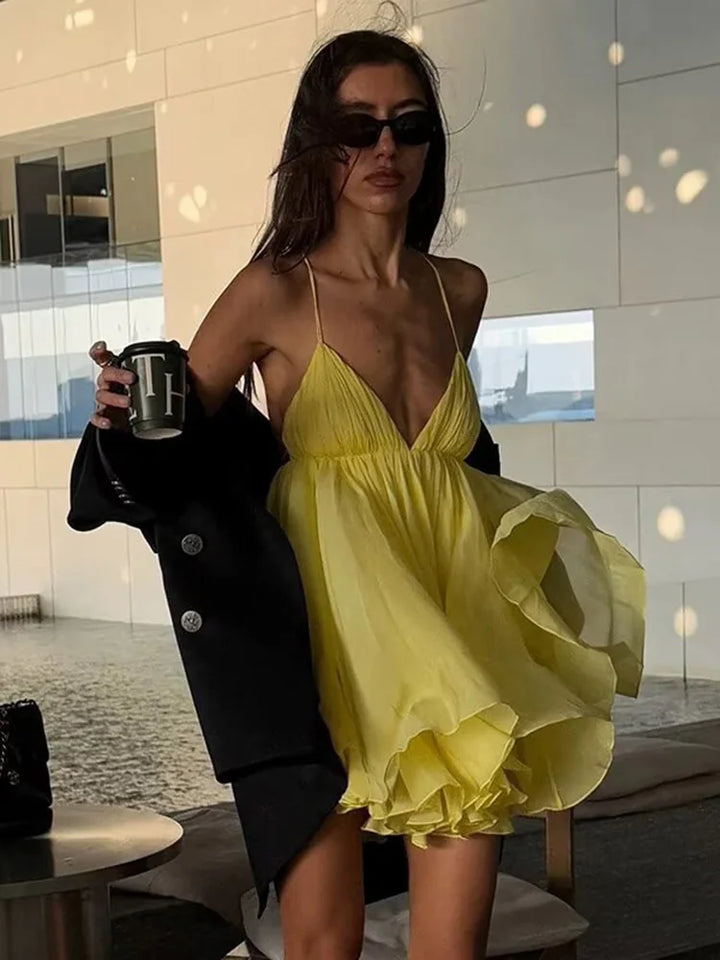 Padma Flared Chiffon Mini Dress