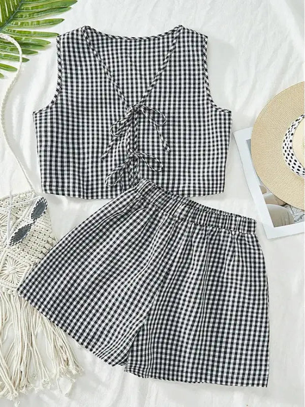 MOESHA™ - Chic Sleeveless Summer Vest with High-Waisted Shorts Set