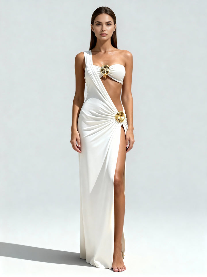 Sumi 3-Piece Solid Color High-Waist Bikini Set with Cover-Up Skirt