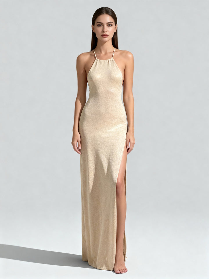 Abby Backless Sheer Beach Maxi Dress