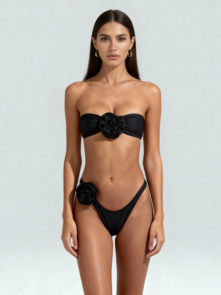 Anita Strapless Bikini with Rose Detail