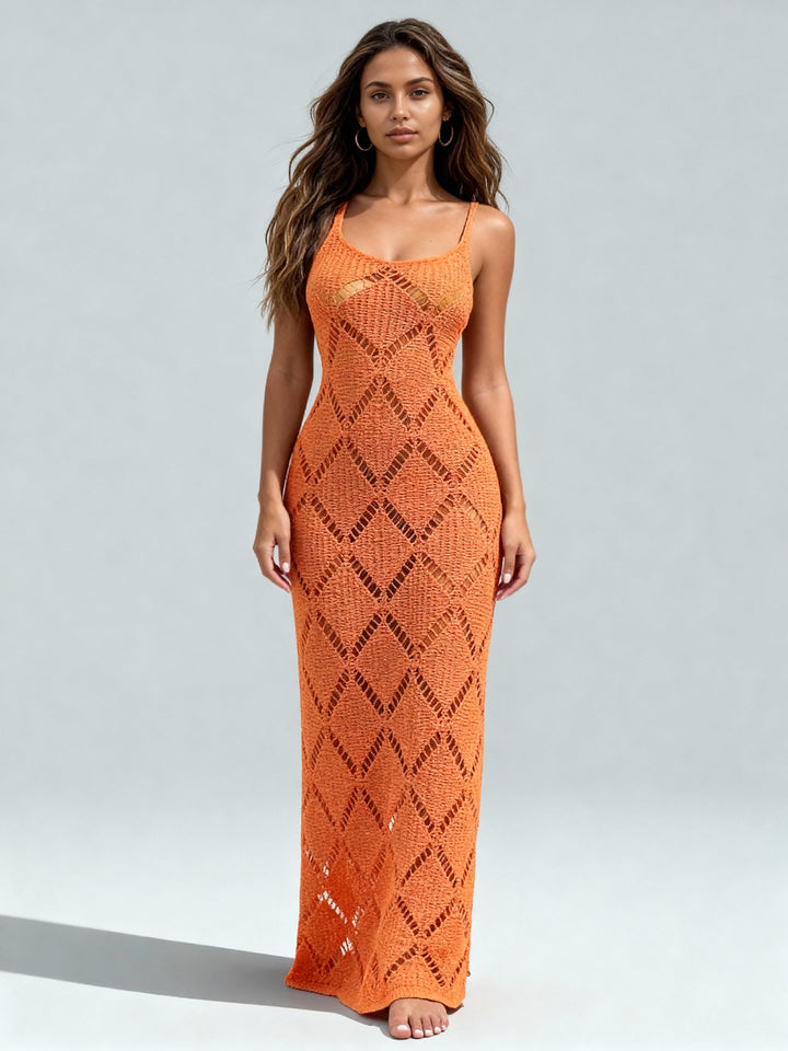 Brenda Sunset Glow Crochet Maxi Dress
