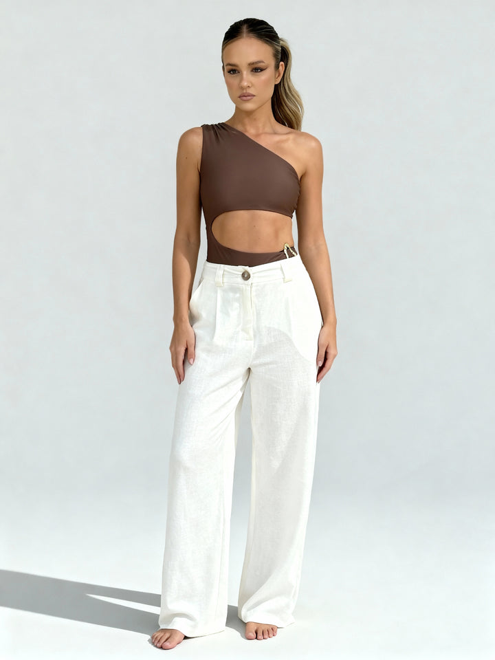 Aurelia One-Shoulder Cutout Bodysuit