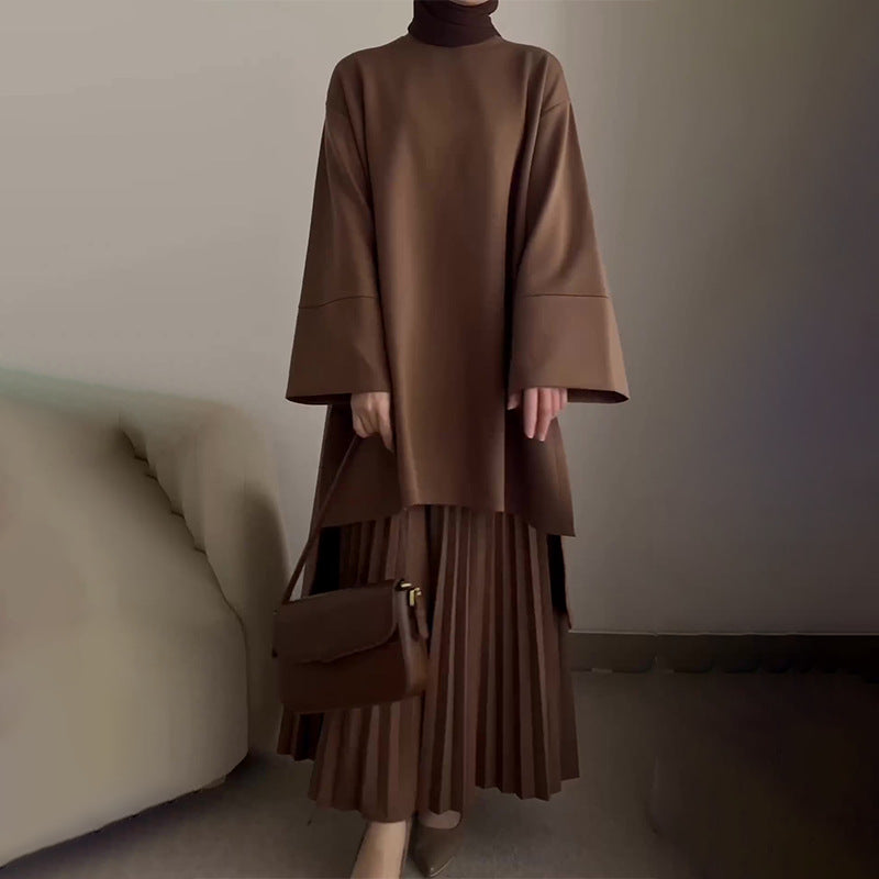 OPHELIE™ - Sophisticated Pleated Two-Piece Set