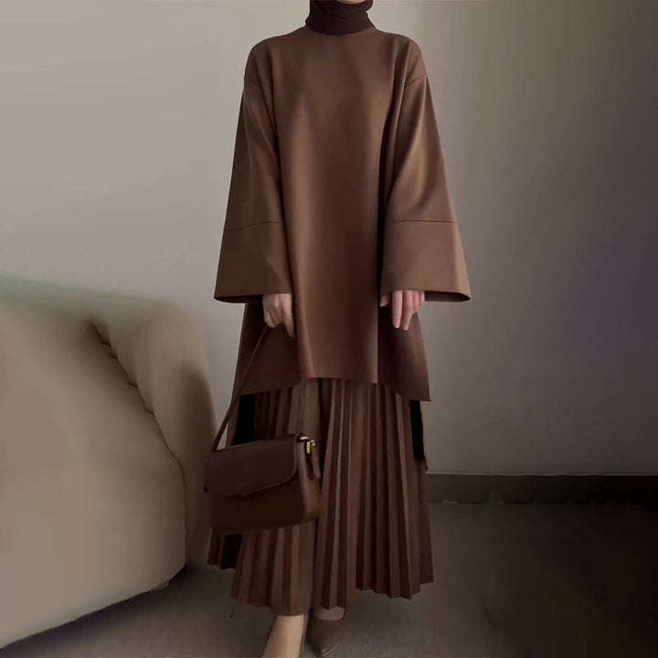 OPHELIE™ - Sophisticated Pleated Two-Piece Set