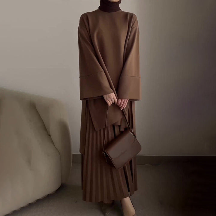 OPHELIE™ - Sophisticated Pleated Two-Piece Set